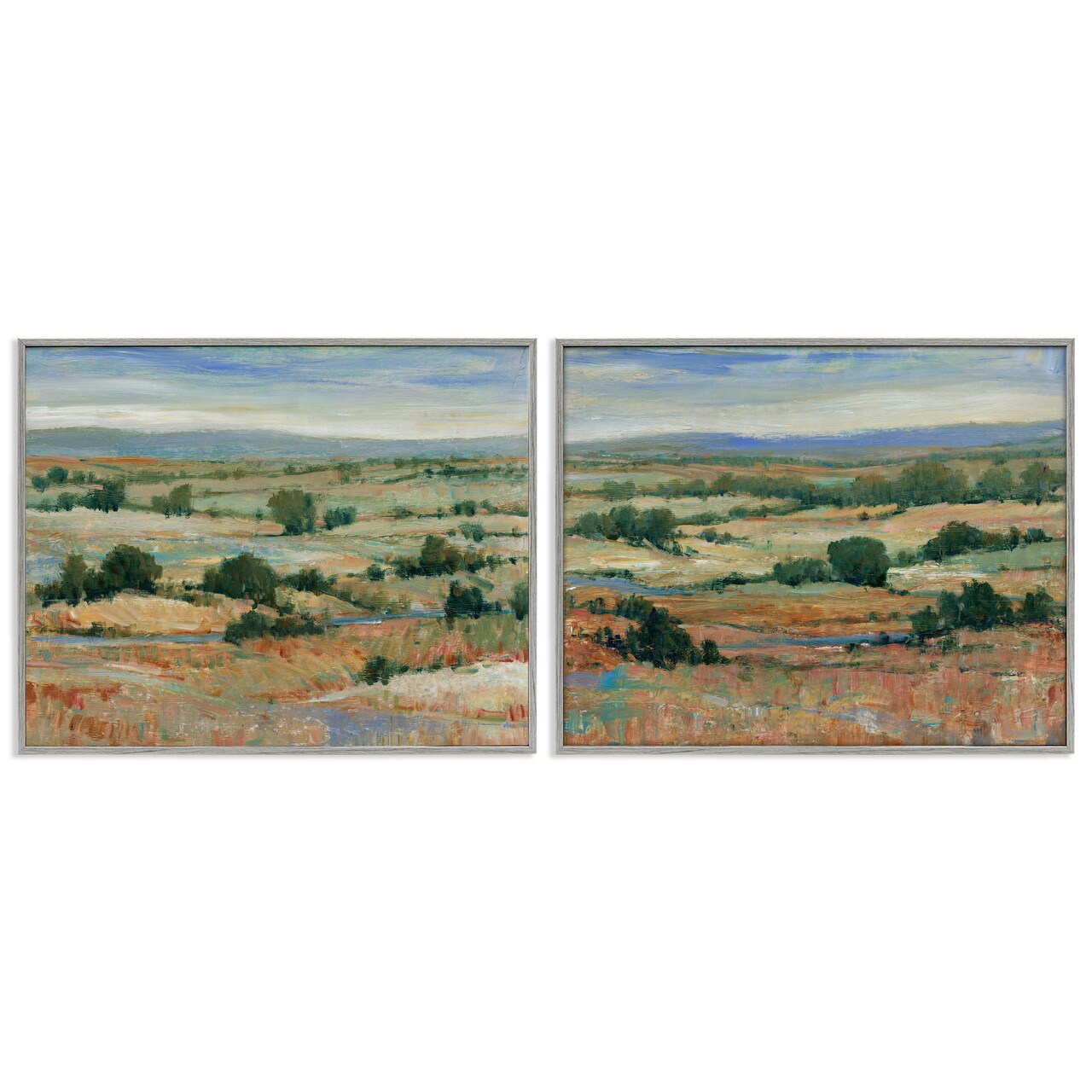 Stupell Industries Abstract Farm Field Landscape 2 pc Framed Giclee Wall Art Set Design by Tim Otoole